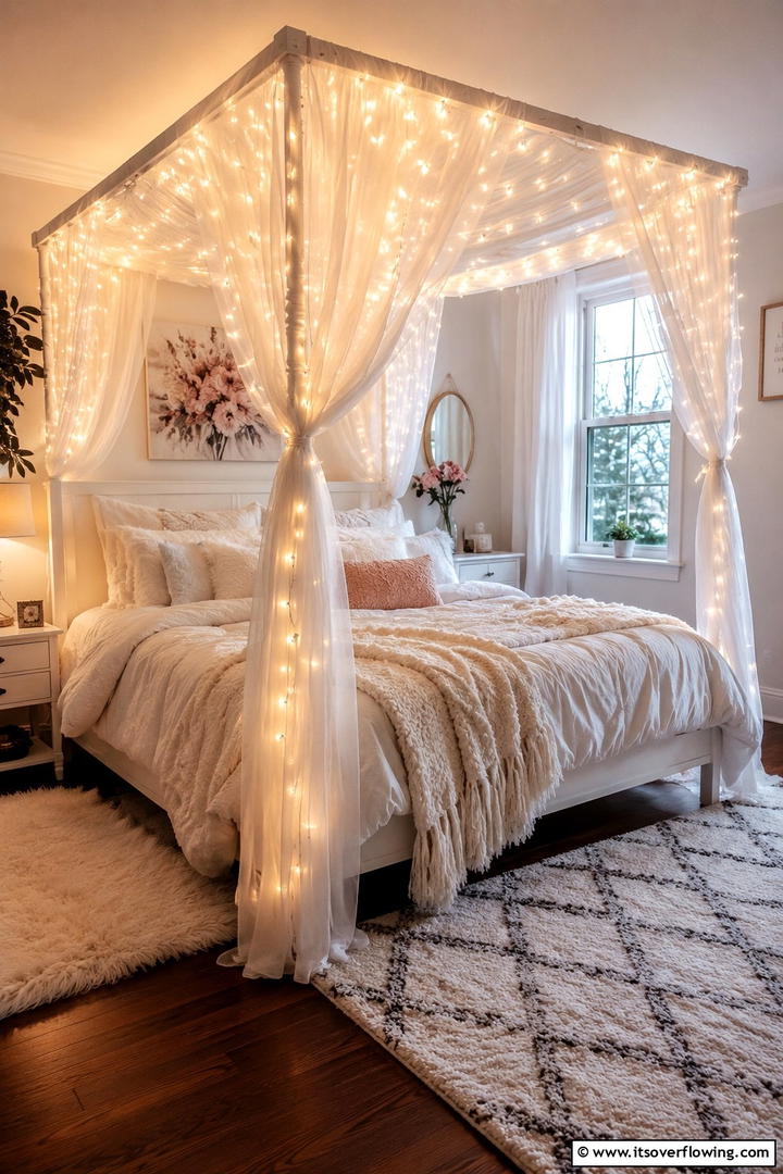 Canopy Bed with Fairy LightsExact - 25 Stunning Canopy Bed Ideas for a Dreamy Bedroom