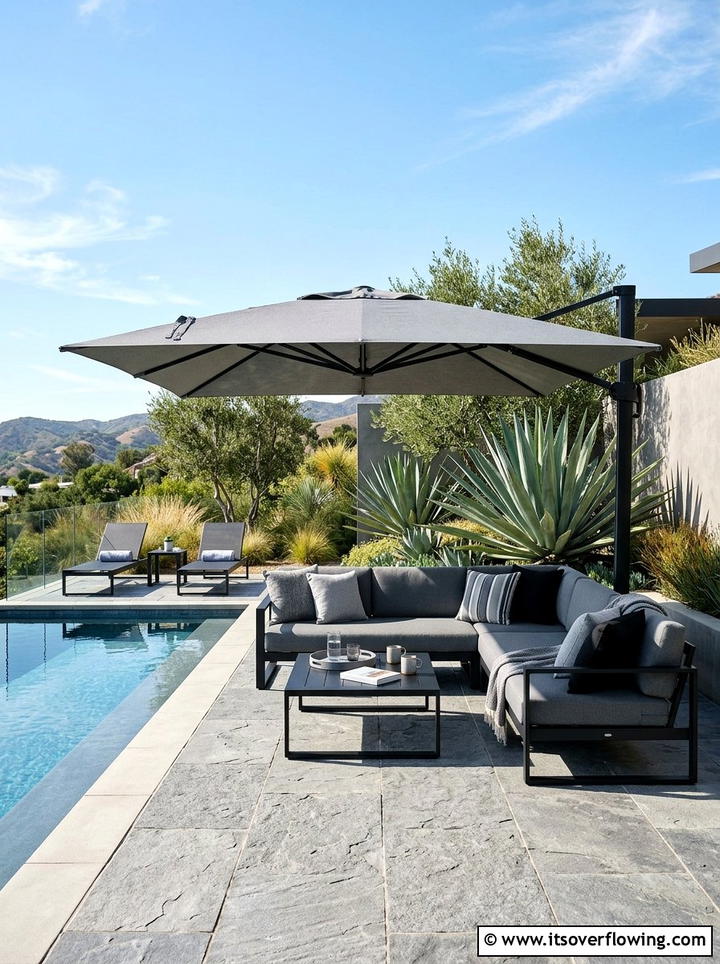 Cantilever Patio Umbrella - 25 garden decor ideas with umbrellas