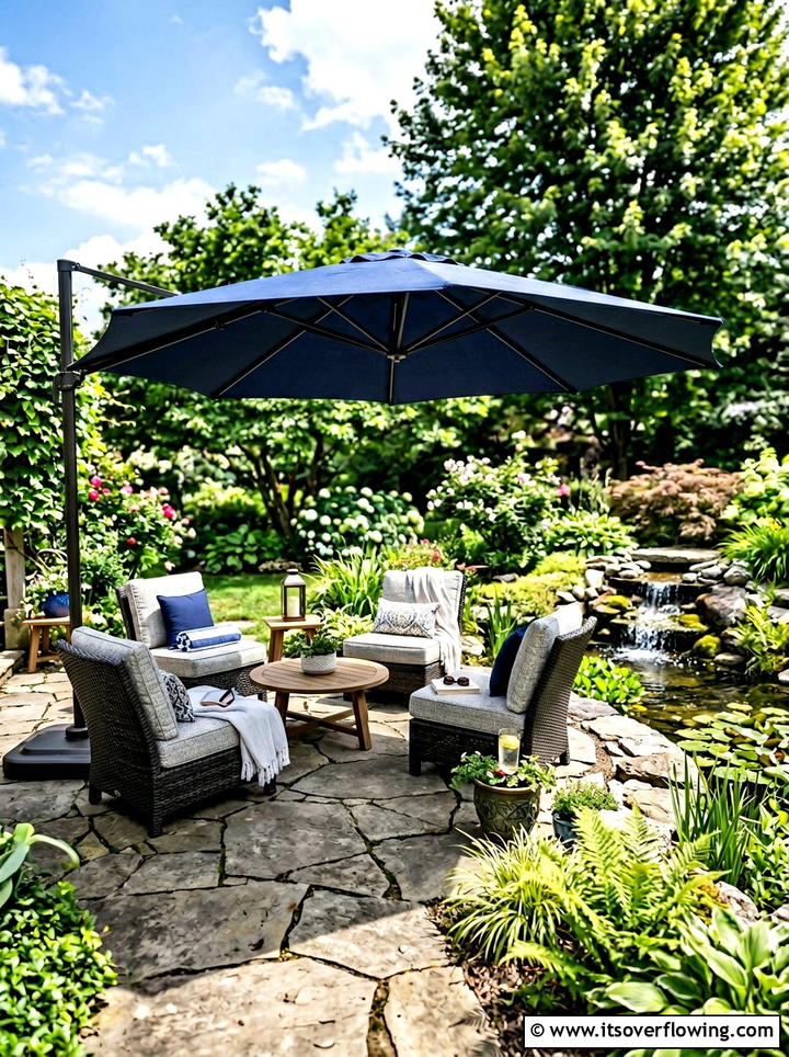 Cantilever Umbrella - 25 backyard ideas with shade structures