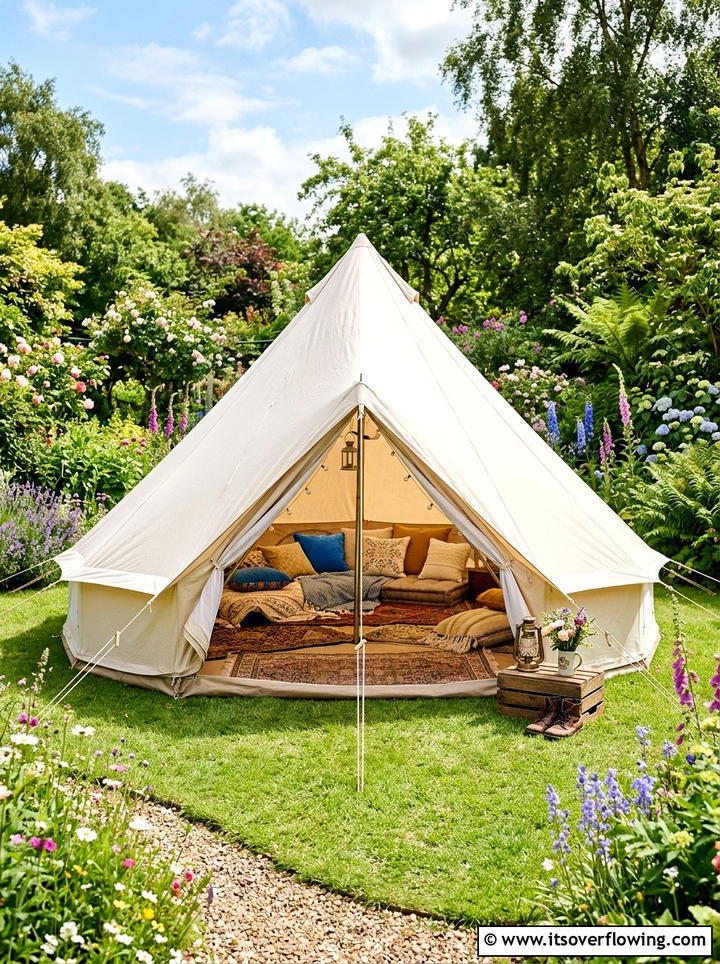 Canvas bell tent - 25 backyard ideas for summer parties