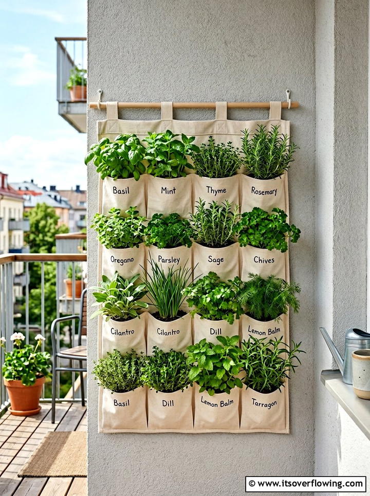 Canvas shoe organizer planter - 25 upcycled garden ideas for balconies