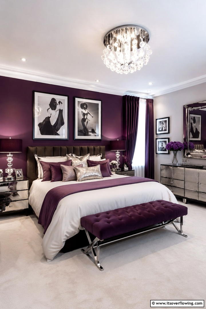 Captivating Grape Glamour - 30 Purple Bedroom Ideas for a Dreamy and Relaxing Retreat