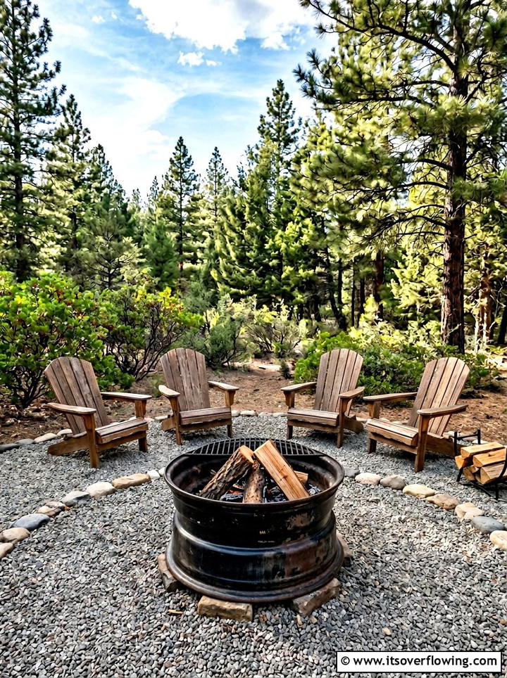 Car Rim Outdoor Fire Pit - 25 recycled garden ideas with recycled metal art