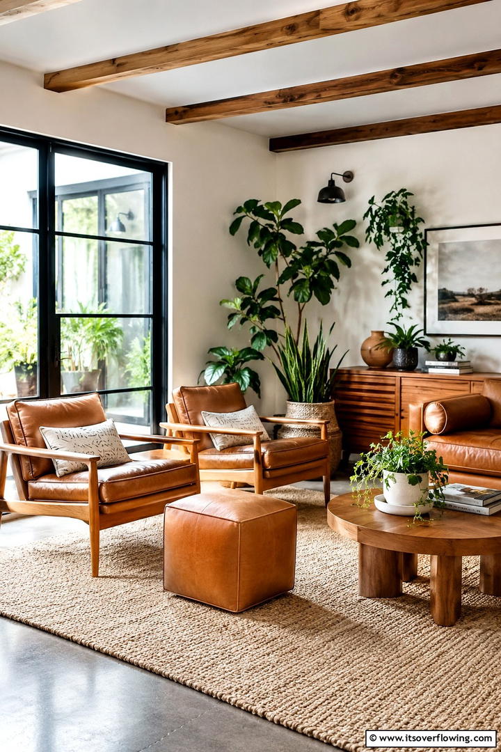 Caramel Leather Accents - 50 Fall Decor Trends 2025 to Inspire Seasonal Style