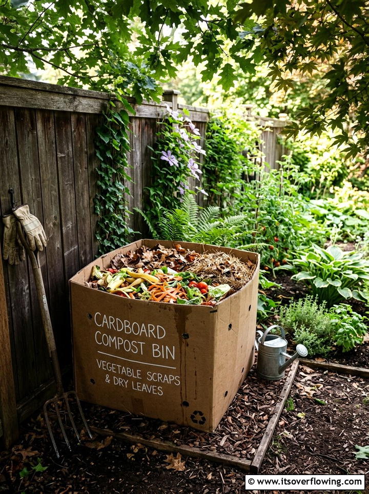 Cardboard compost bin - 25 recycled garden ideas with cardboard