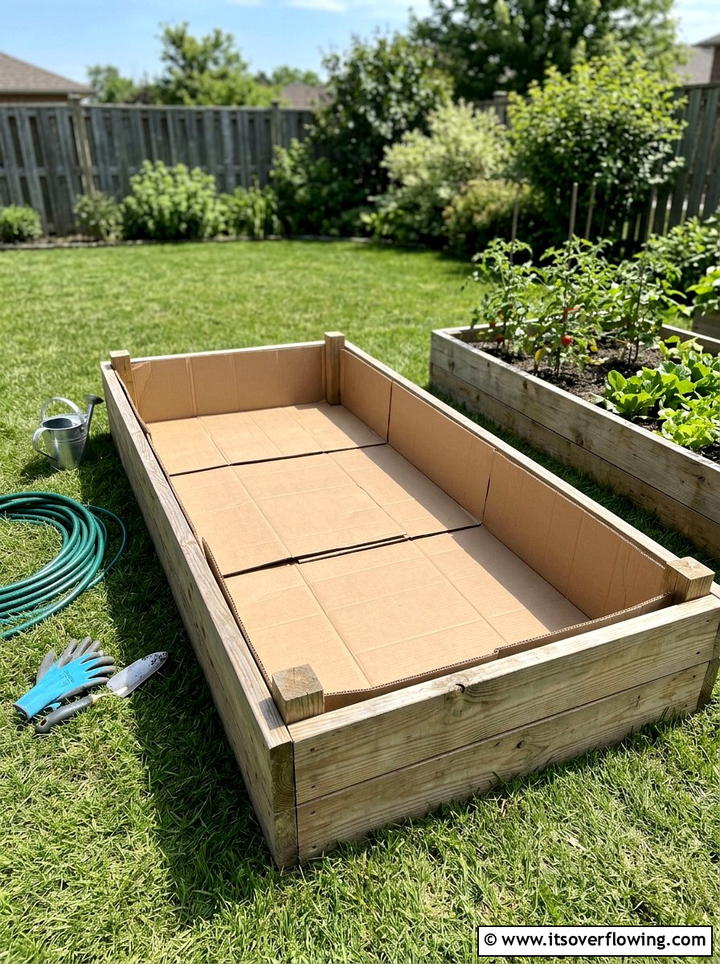 Cardboard raised bed liner - 25 recycled garden ideas with cardboard