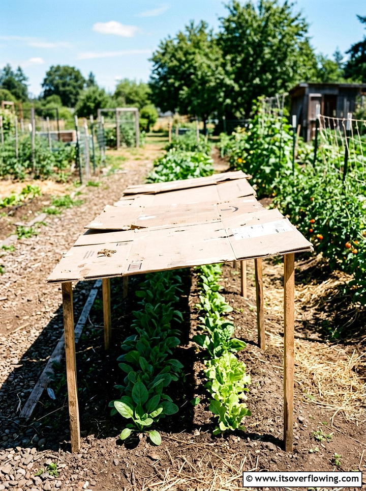 Cardboard shade structure - 25 recycled garden ideas with cardboard