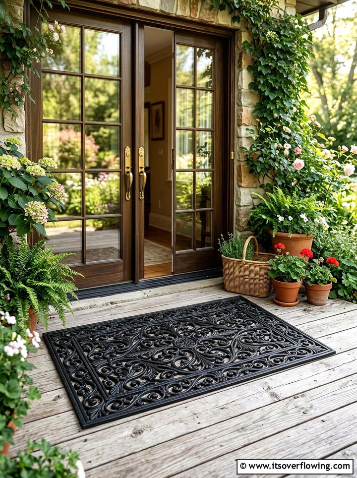Cast Iron Door Mats - 25 front porch ideas with metal decor