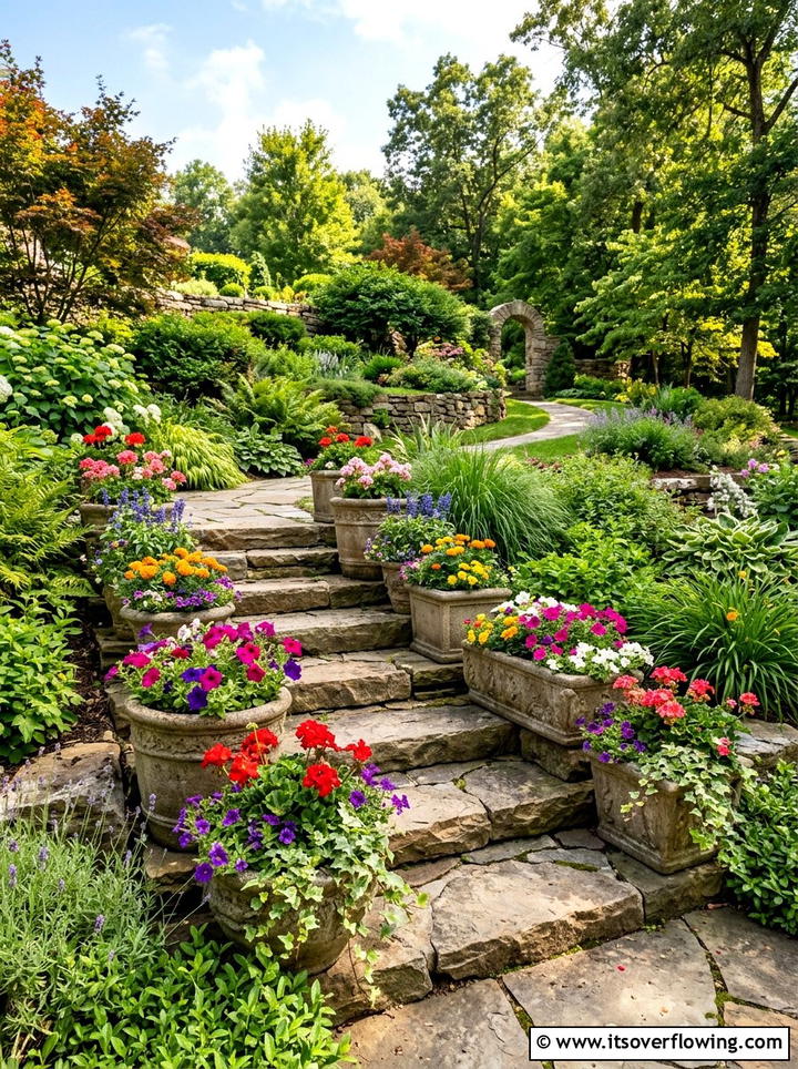 Cast Stone Concrete Planter Tiered Garden - 25 garden decor ideas with concrete planters