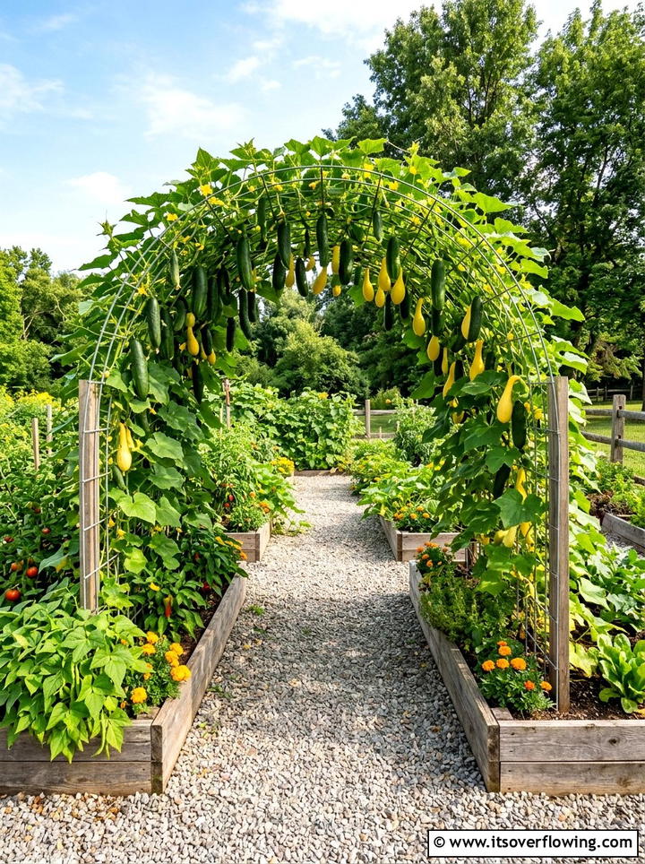 Cattle Panel Trellis - 25 backyard ideas with vegetable garden