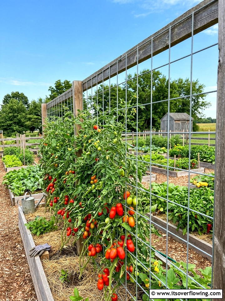 Cattle Panel Wall Trellis - 25 upcycled garden ideas with trellis walls