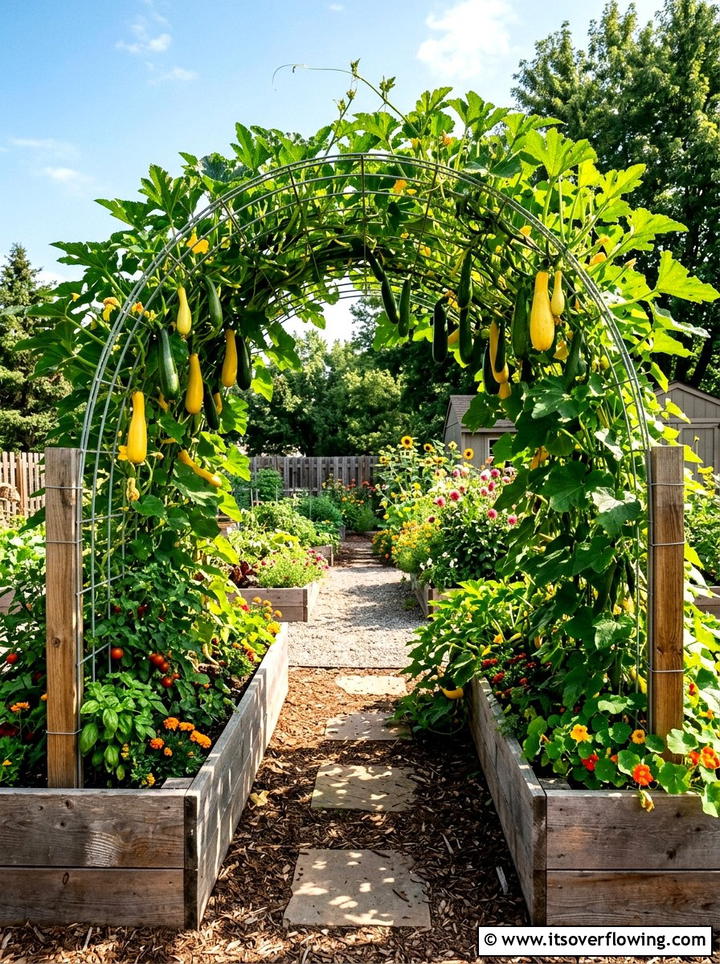 Cattle panel garden arch - 25 cheap garden ideas with homemade trellis