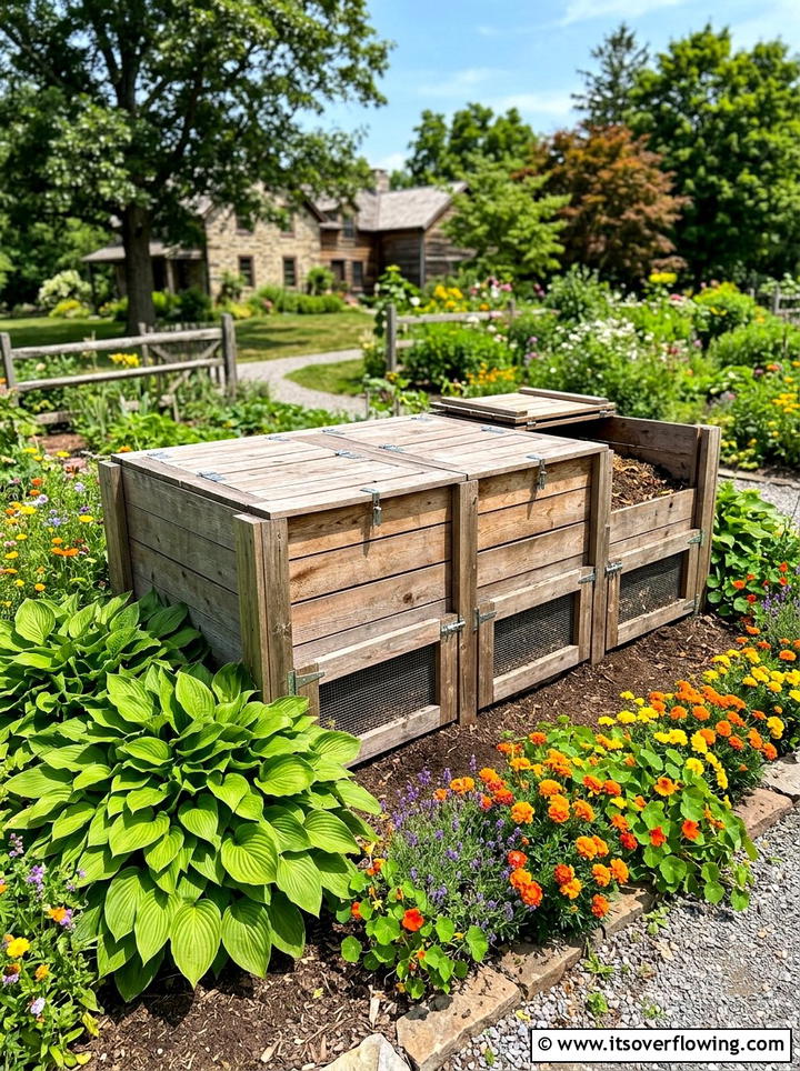 Cedar Compost Bin - 25 backyard ideas with compost station