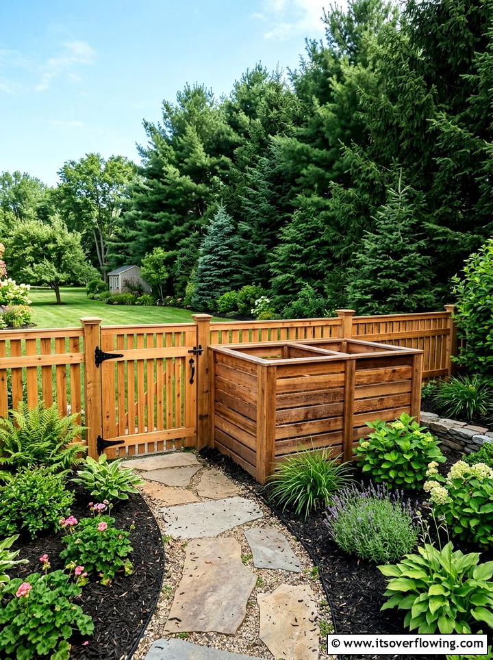 Cedar Fence Composter - 25 upcycled garden ideas with compost bins