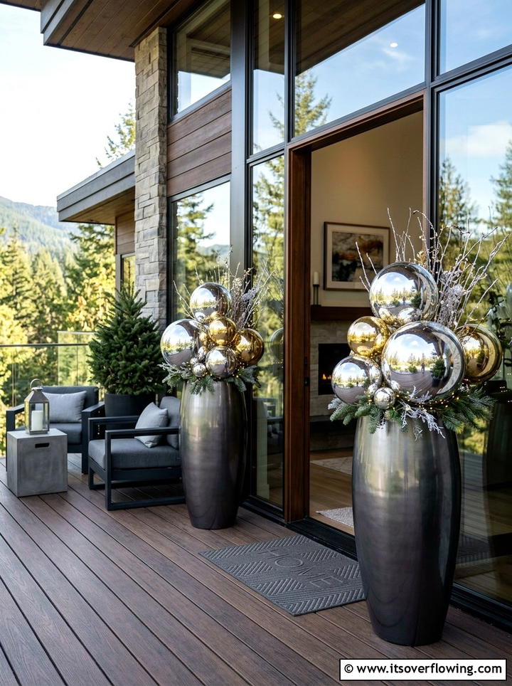 Cedar Garland - 25 front porch decor ideas with holiday entry styling