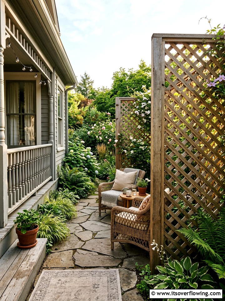 Cedar Lattice Privacy Screen - 25 front porch ideas with lattice panels