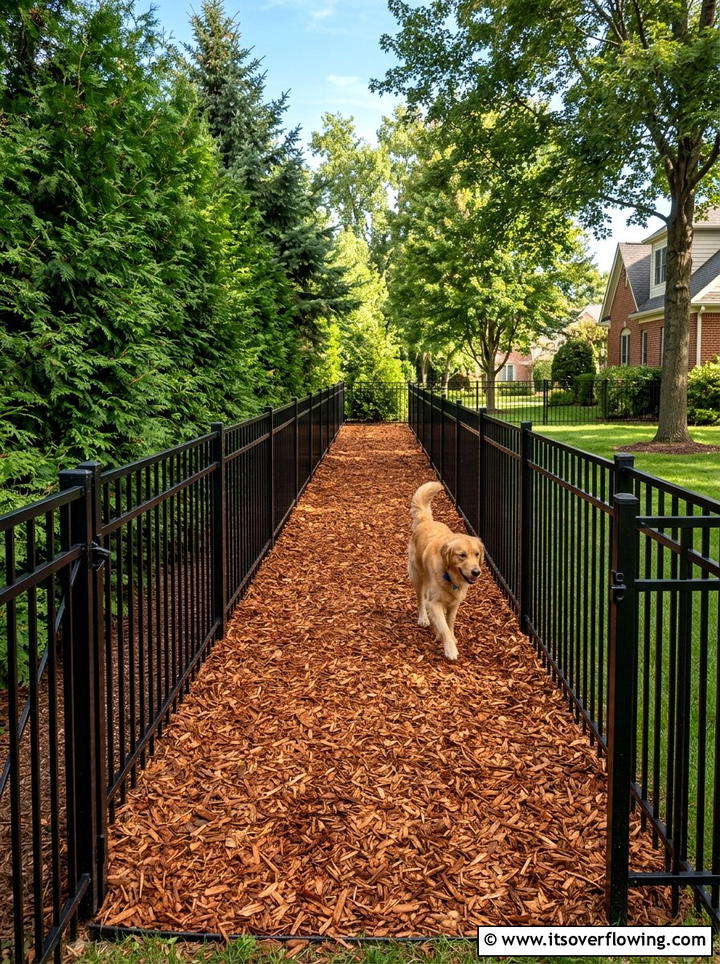 Cedar Mulch Dog Run - 25 backyard ideas for dogs