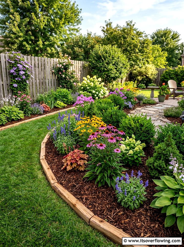 Cedar Mulch Flower Bed - 25 cheap garden ideas with mulch