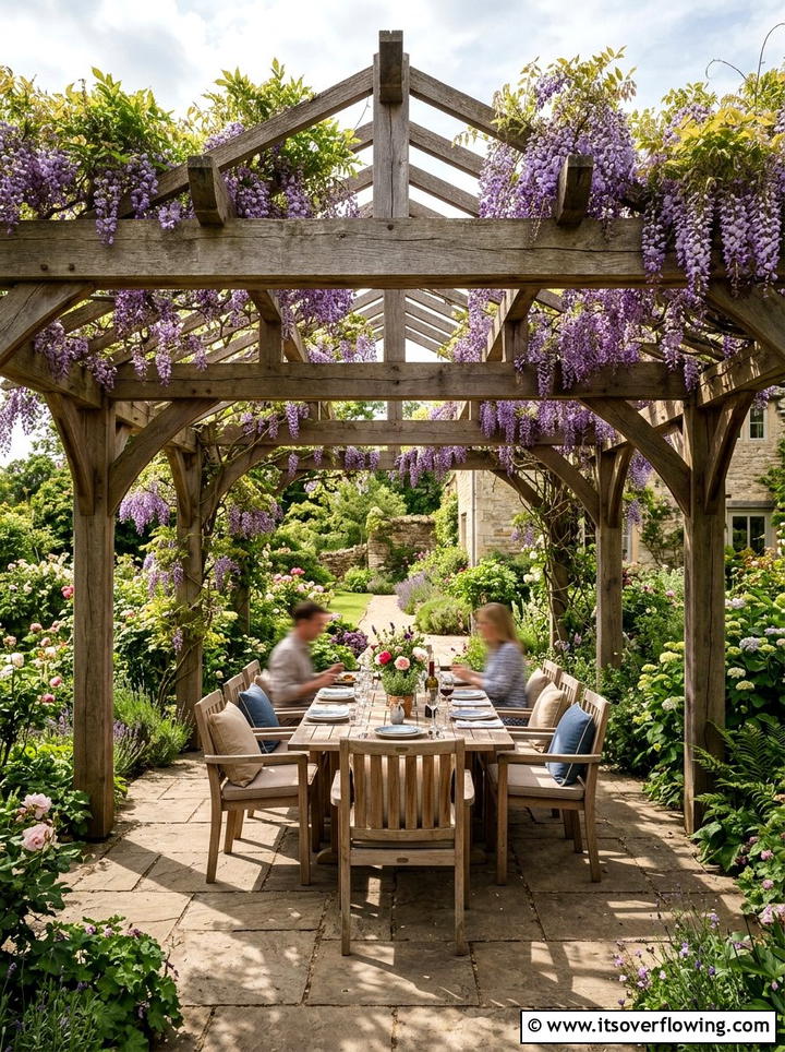 Cedar Pergola - 25 garden design ideas with texture