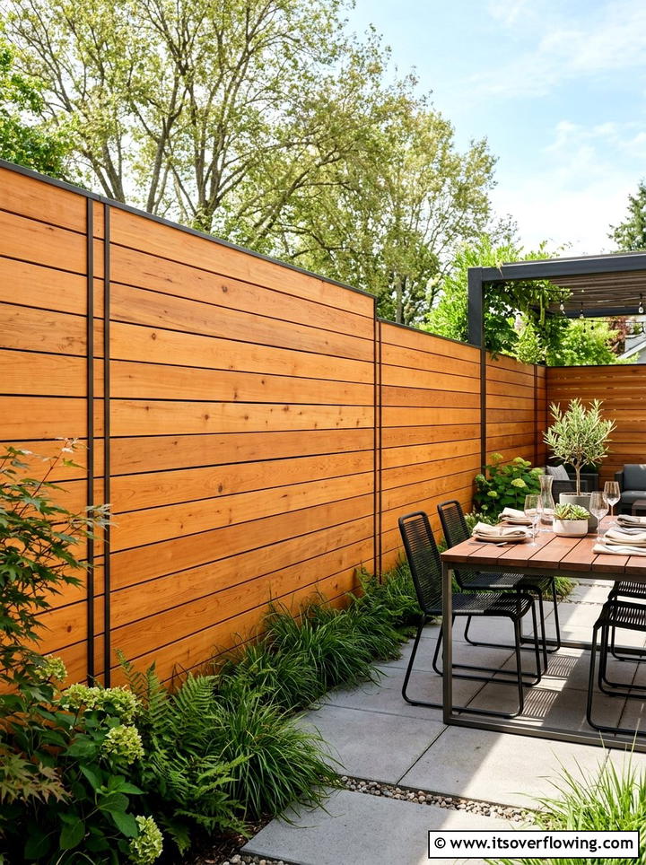 Cedar Plank Horizontal Wall - 25 upcycled garden ideas with privacy screens
