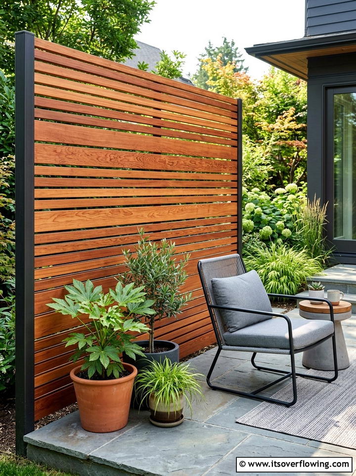 Cedar Slat Screen - 25 garden ideas for contemporary homes