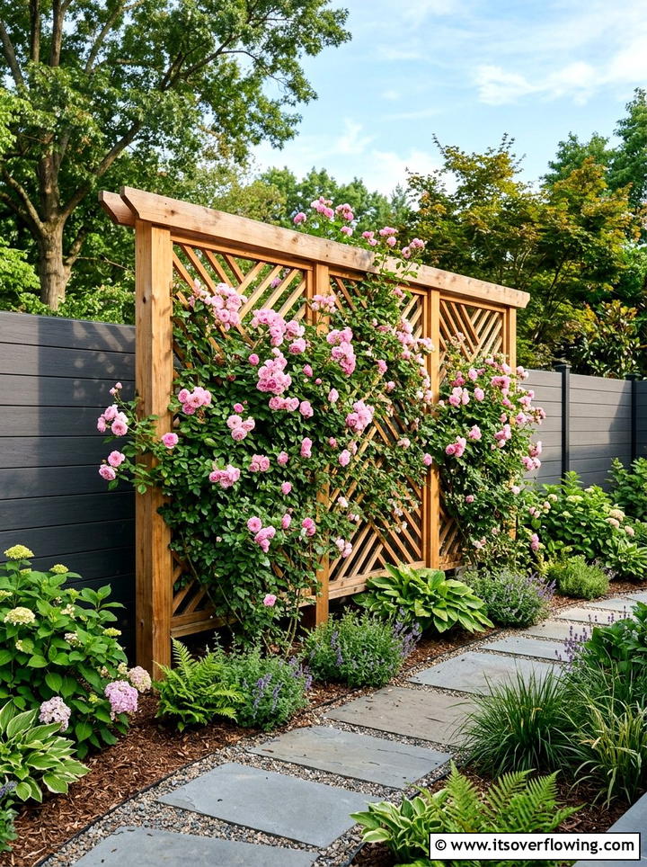 Cedar Trellis Wall - 25 garden ideas with weekend projects