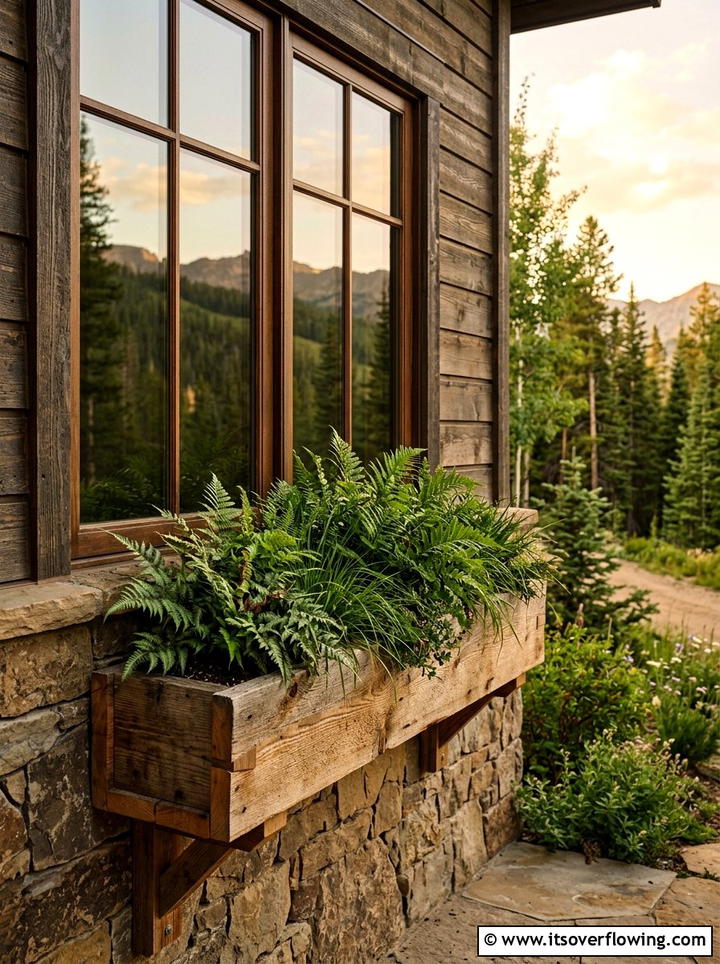 Cedar Window Box - 25 front porch ideas with window boxes