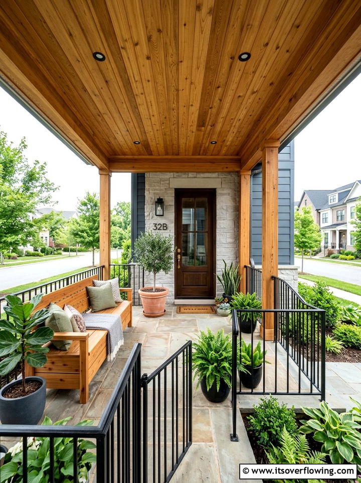 Cedar Wood Accents - 25 front porch ideas for townhouses
