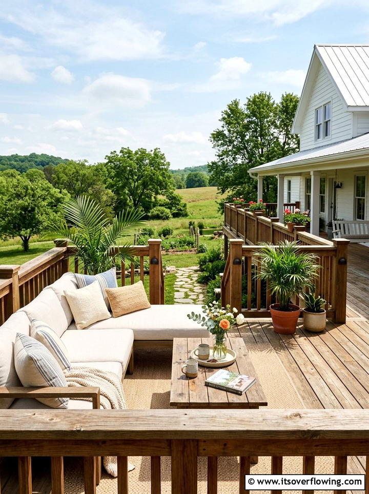 Cedar Wood Deck - 25 backyard ideas with no grass