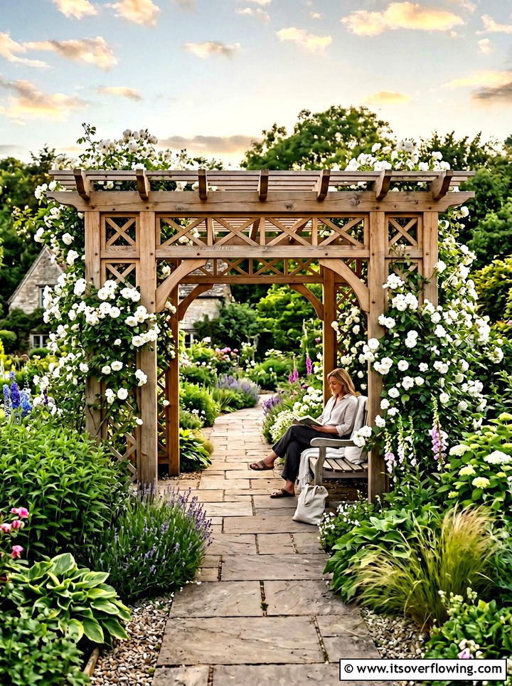 Cedar garden arbor - 25 garden ideas with trellis
