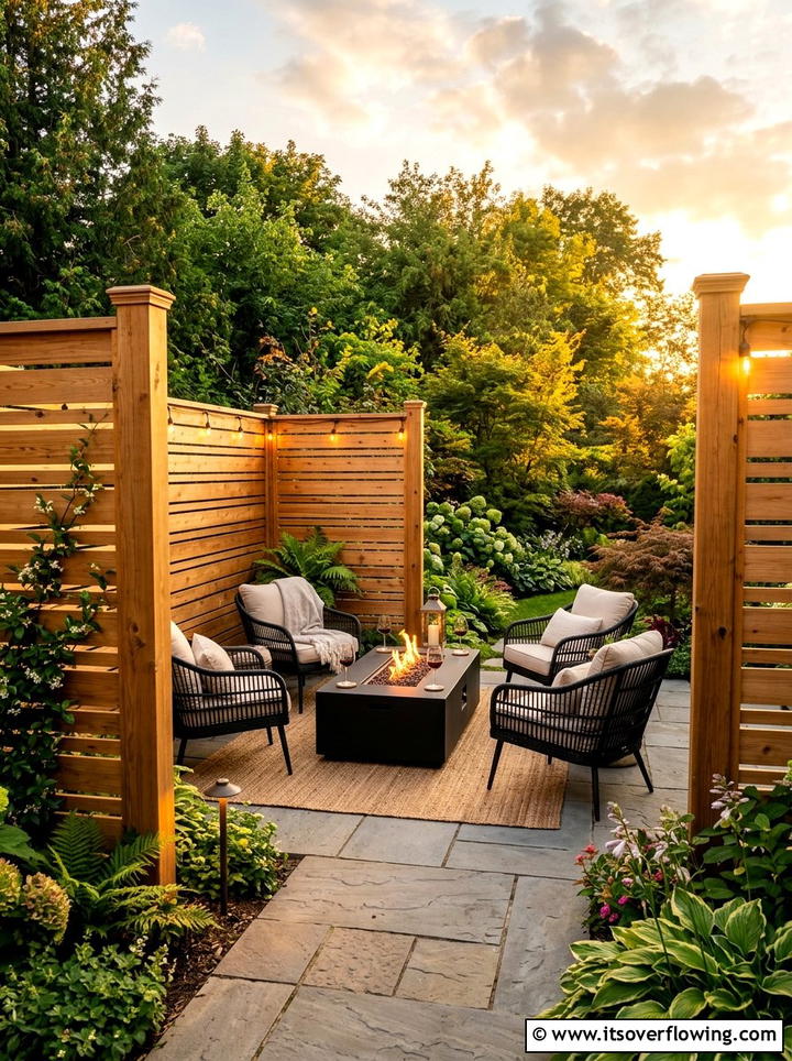 Cedar privacy screens - 25 garden decor ideas for patios