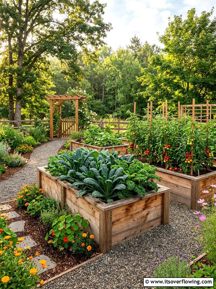 Cedar wood garden beds - 25 backyard ideas with raised planter boxes