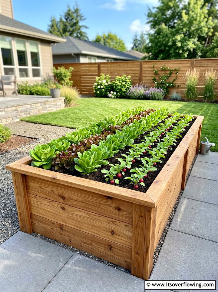 Cedar wood planter boxes - 25 garden ideas with raised beds