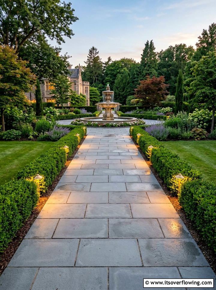 Central garden path - 25 garden design ideas with symmetry