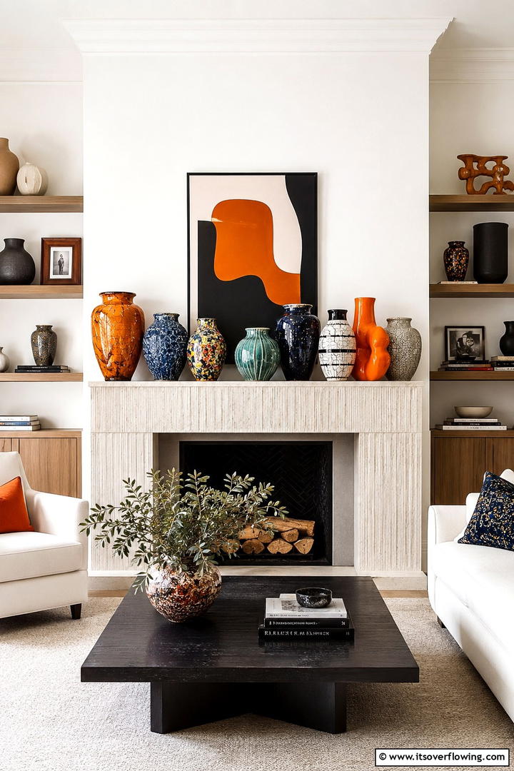 Ceramic Art Pieces - 30 Spring Mantel Decor Ideas for Fresh Seasonal Style