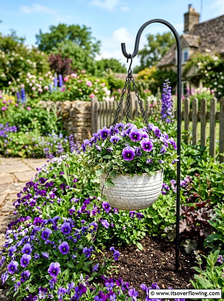 Ceramic Hanging Basket Planter - 25 garden decor ideas with ceramic planters