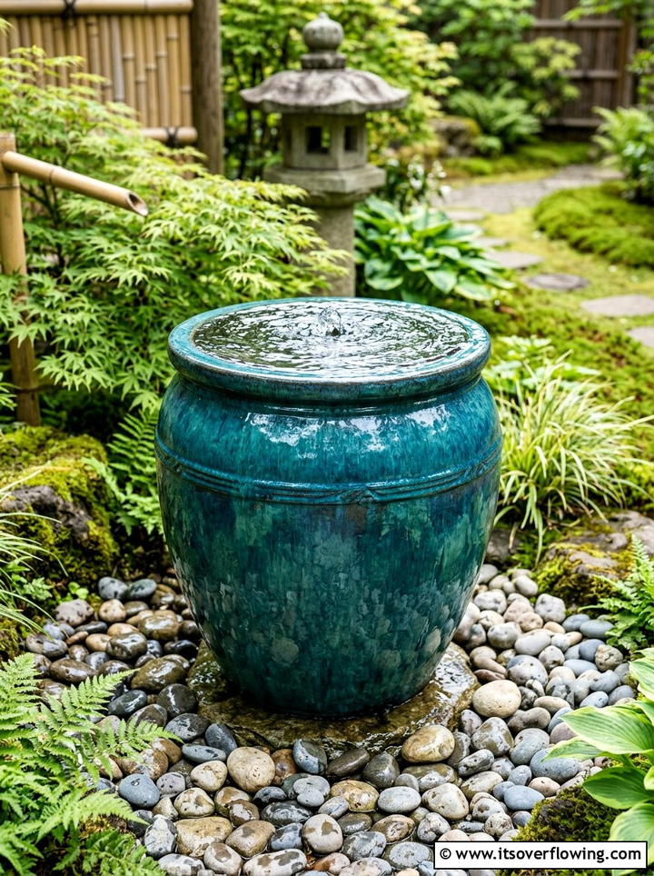 Ceramic Pot Water Feature - 25 garden decor ideas with ceramic planters