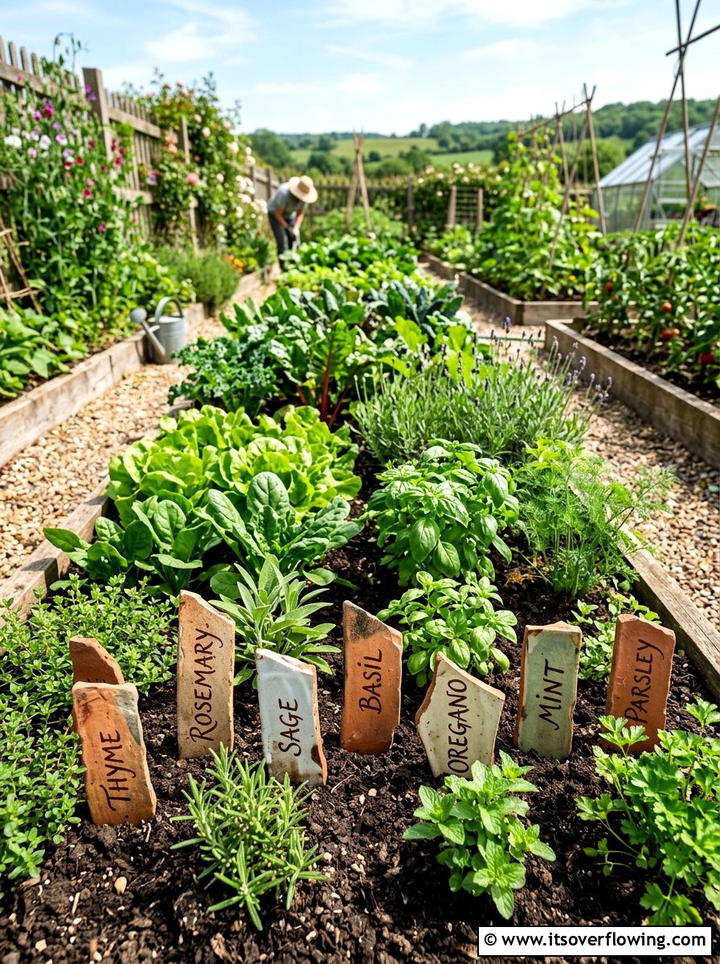 Ceramic Shard Plant Markers - 25 recycled garden ideas with chipped dishes