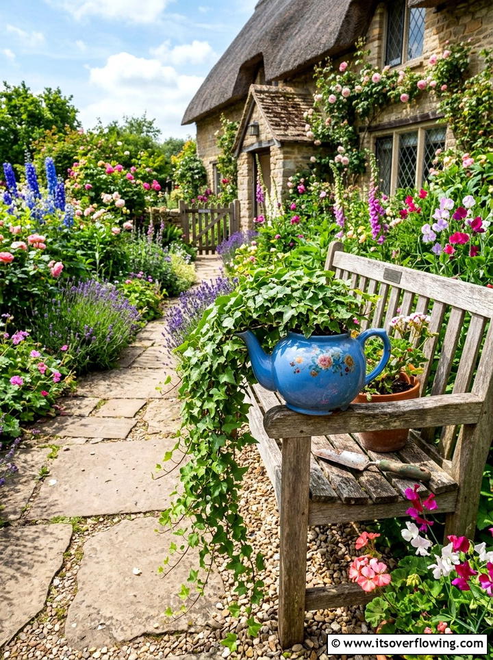 Ceramic Teapot Planter - 25 recycled garden ideas with old kitchenware