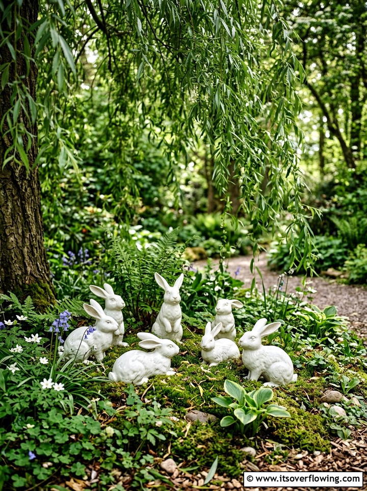 Ceramic animal statue - 25 backyard decorating ideas with garden art