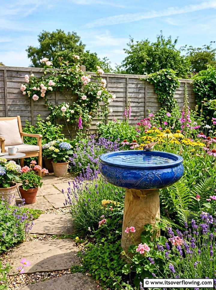 Ceramic bird baths - 25 garden decor ideas for patios