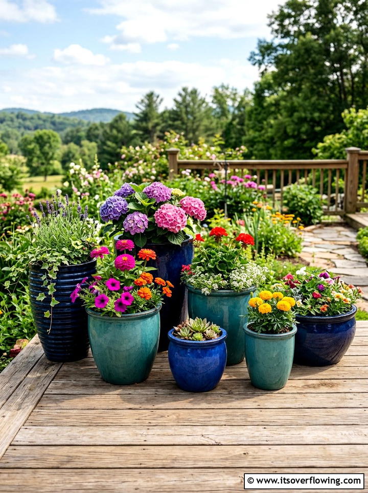 Ceramic garden pot - 25 garden decor ideas for decks