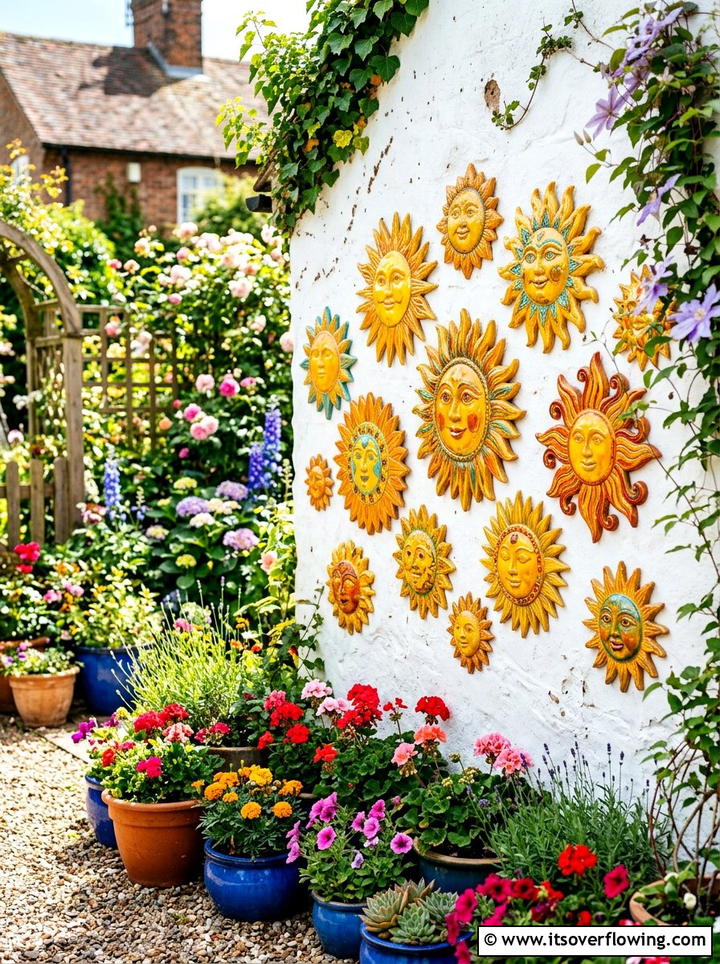 Ceramic garden wall art - 25 garden decor ideas with wall art