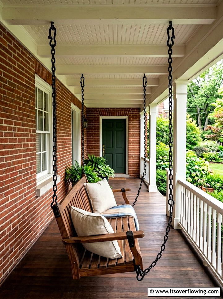 Chain Hung Porch Swing - 25 front porch ideas with porch swing
