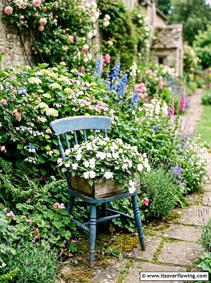 Chair Flower Box - 25 upcycled garden ideas with flower boxes