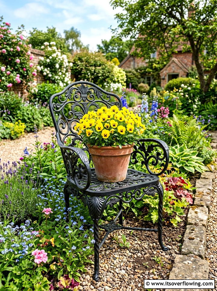 Chair Plant Holder - 25 reusing old things ideas for front yard