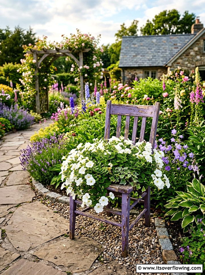 Chair Planter - 25 recycled garden ideas diy