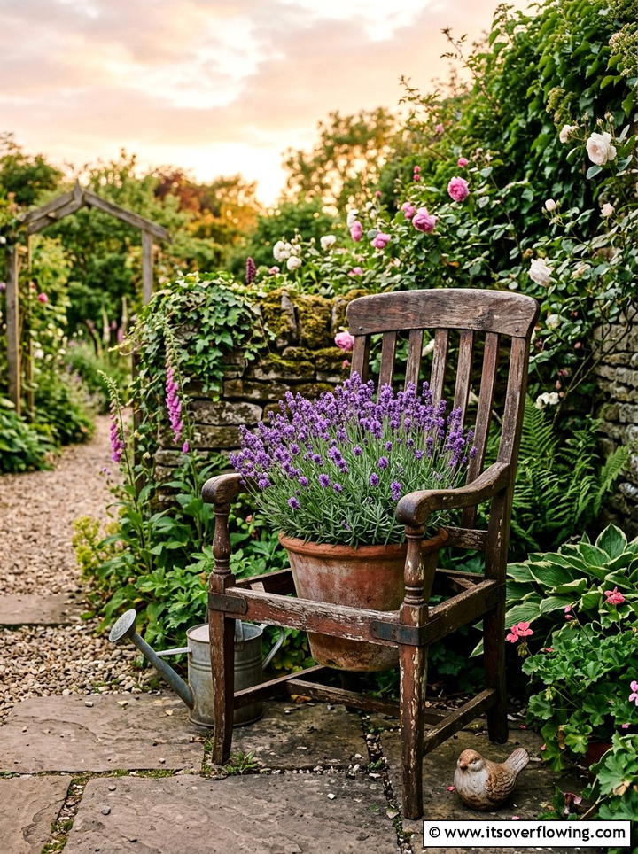 Chair garden seat planter - 25 reusing old things ideas for garden