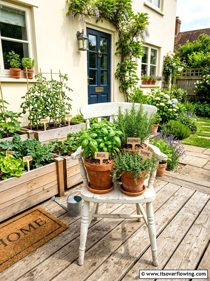 Chair herb garden - 25 upcycled garden ideas with old chairs