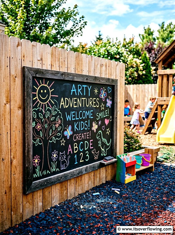 Chalkboard For Kids - 25 garden ideas with fence decor